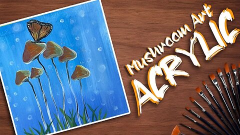 Mushroom Art Painting Tutorial for beginners Acrylic Painting