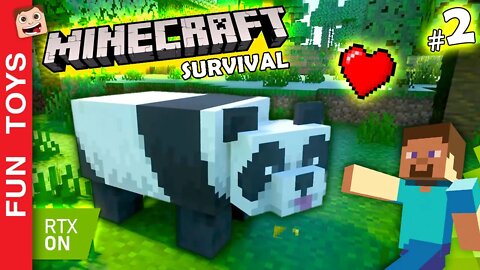 MINECRAFT SURVIVAL c/ RTX ON #2 - Achamos um PANDA, será que conseguimos levar ele para nossa casa?🐼