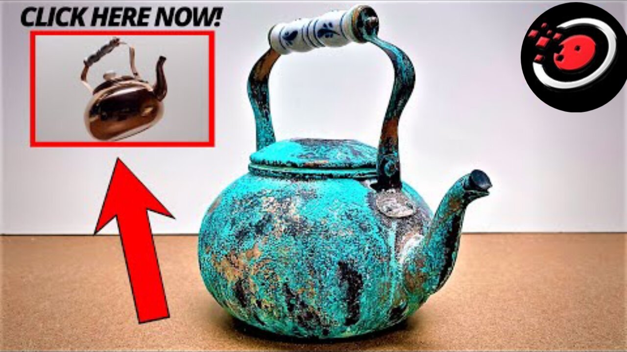 EXTREMELY Corroded Copper Tea Kettle Perfect Restoration 