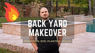 Backyard Poolside Transformation | Sprinkler System, Planting, Sod & Mulch!