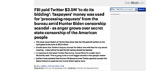 FBI paid Twitter $3.4 million In Stolen Tax Dollars To Censor Americans And Target The New York Post