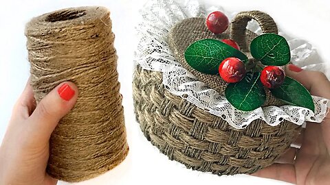 DIY Jute Wicker Basket | Jute and cardboard craft | How to make box