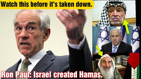 Ron Paul warned us. 👉 Israel created Hamas.