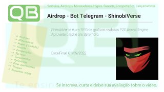 Airdrop - Bot Telegram - ShinobiVerse - 3,000$ worth of $SHINOBIVERSE - 01/09/2022