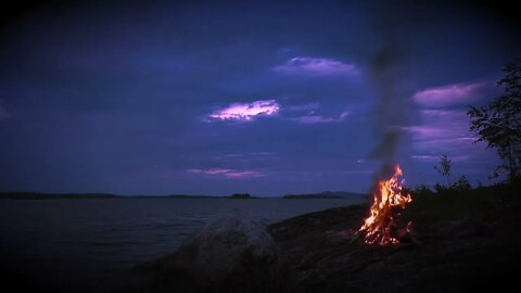 Beautiful Sky & Beach Bonfire | Relaxation