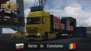 ETS2 | Mercedes-Benz Actros MP4 578 | Varna BG to Constnta RO | FlatRack Container Bricks 26t