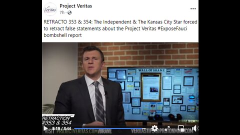 PROJECT VERITAS GETS RETRACTION-CAN NEVER RETRACT ME SAYING O'KEEFE'S COMMENTS ARE FRAUDULENT