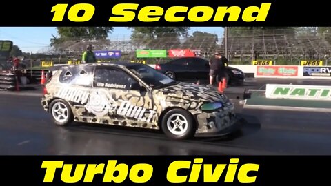 10 Second Turbo Civic Hatch Drag Racing Import Face Off