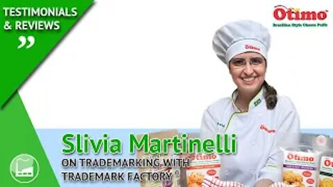 Slivia Martinelli of OTIMO® Cheese Puffs on services by Trademark Factory®