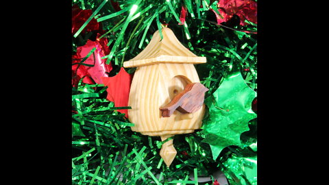 Miniature Birdhouse Ornament, Handmade from Reclaimed Wood 895839932