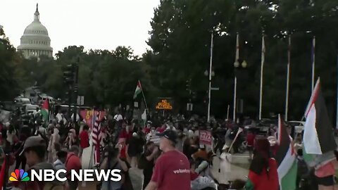 Thousands of protesters gather on Capitol Hill as Netanyahu addresses Congress