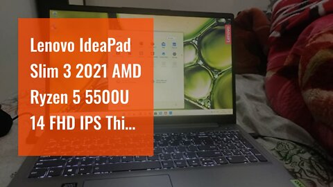 Lenovo IdeaPad Slim 3 2021 AMD Ryzen 5 5500U 14 FHD IPS Thin & Light Laptop (8GB/512GB SSD/Wind...