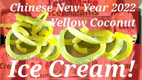 Chinese New Year 2022 Ice Cream Making Yellow Young Coconut Candy Year of the Tiger