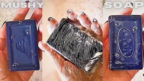 A Huge Bar of Soaked Soap | ASMR Compilation Soap + Sponge Squizzling 💥Super Satisfying ASMR video