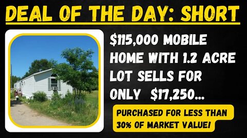$115,000 MOBILE HOME W/LAND SOLD FOR 17K: MICHIGAN 1-ACRE TAX DEED MH!