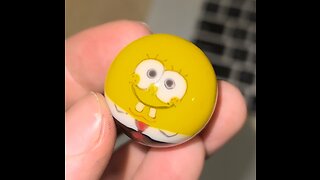 Spongebob hand made glass marble