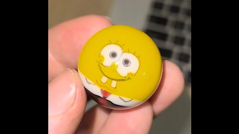 Spongebob hand made glass marble