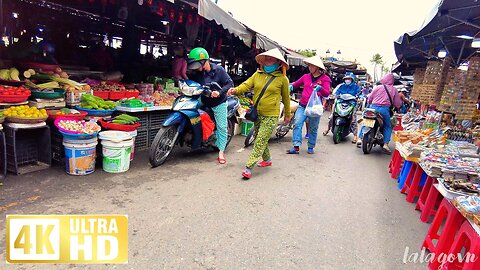 Traditional market motorbike tour in Hoi An, Vietnam [4K ASMR] Yellow Town Travel