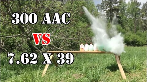 300 AAC Blackout vs 7.62x39... Water Jug Test