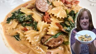 ONE POT CREAMY PASTA AND SAUSAGE RECIPE | Cook With Me All In One Pot Meal