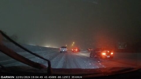 Snow storm Accident In Guelph Ontario