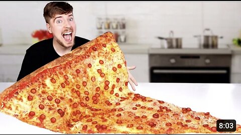 I eat the world's Largest slice big pizza 🍕