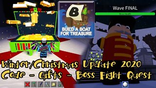AndersonPlays Roblox Build A Boat For Treasure - Winter Update / Christmas Update - Code/Gifts/Boss
