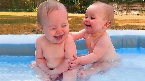 Cute Baby Playing Water