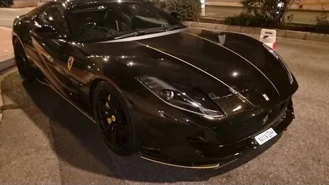🌚 Tailor Made Ferrari 812 GTS Pearl Black with yellow details and carbon parts.🌚 Maxed out!