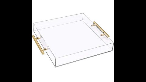 Acrylic Tray,Rectangle Clear Serving Tray, Large 10x15 Plastic Serving Tray for Kitchen,Office,...