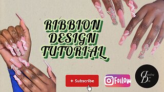 5 MINUTE RIBBION DESIGN NAIL TUTORIAL