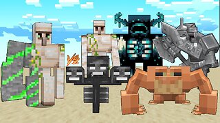 EMERALD IRON GOLEM Vs Warden, Wither, Ferrous Wroughtnaut, Mutant Frog, Iron golem