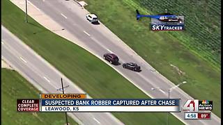 Bank robbery suspect arrested after police pursuit, crash in south KC metro (5pm)