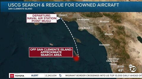 Downed aircraft near San Clemente Island prompts Coast Guard search