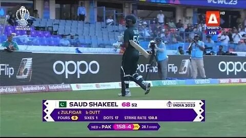 Saud Shakeel Out Saud Wicket by dutt Saud 68 Run Pakistan vs Netherlands Odi Match 2023