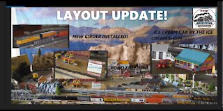 LAYOUT UPDATE FOR MY N SCALE LAYOUT TRAINS RUNNING!!