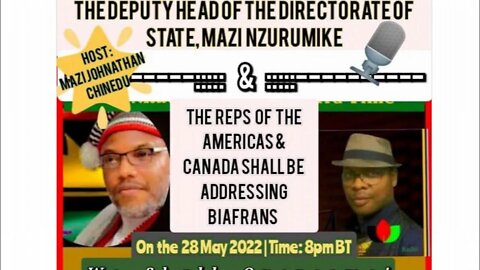 THE DEPUTY HDOS, MAZI NZURUMIKE, & THE REPS OF AMERICA AND CANADA SHALL BE ADDRESSING BIAFRANS