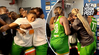 Mali women's basketball players fight following loss: video
