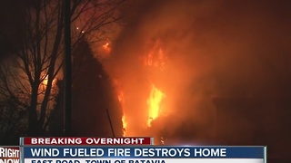 Wind fueled fire destroy's family home in Batavia