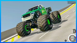 Cars vs Bollards, Cars Jumping, Trucks Jumping, Cars vs Giant pit: BeamNG.Drive #283