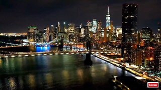 New York Skyline at Night Screensaver HD NYC Skyline, Long Island Aerial Landscapes Live