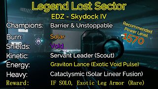 Destiny 2 Legend Lost Sector: EDZ - Skydock IV on my Titan 11-4-22
