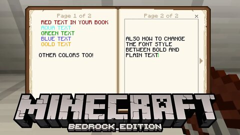 COLORED TEXT FOR BOOK AND QUILL (MINECRAFT BEDROCK 1.16)