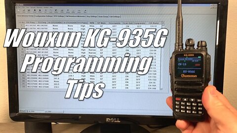 Wouxun KG-935G Programming Tips