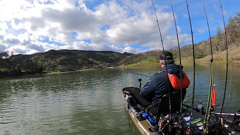 Slow rolling a Keitech on an underspin for spots on lake Berryessa!