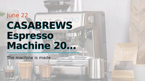 CASABREWS Espresso Machine 20 Bar, Professional Coffee Maker Cappuccino Latte Machine with Stea...