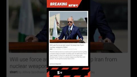Breaking News: Will use force as last resort to keep Iran from nuclear weapons: Biden #shorts #news