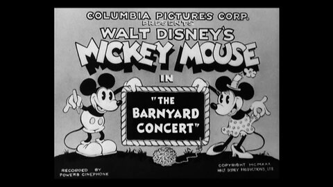 "The Barnyard Concert" (1930 Original Black & White Cartoon)