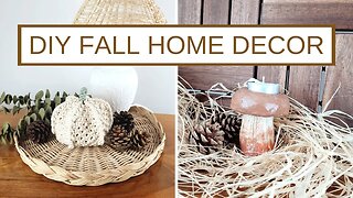 DIY FALL HOME DECOR | Macrame Pumpkin & Clay Mushroom Tealight Holder