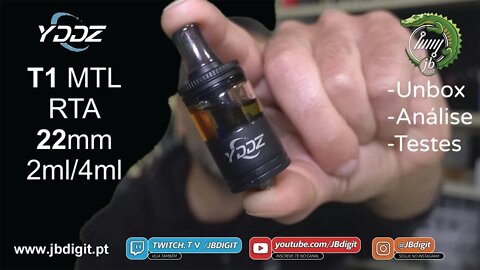 [PT] YDDZ T1 MTL RTA 22mm - 2ml/4ml - um meio para atingir um fim....